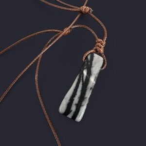 Zebra Jasper Stone Pendant Necklace